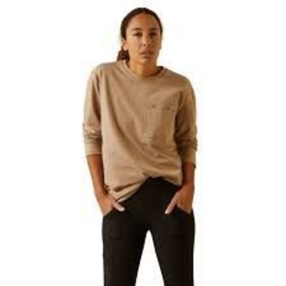 Ariat‎ Rebar Workman Long Sleeve Shirt Sz L Taupe